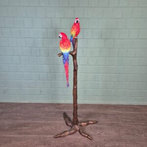 Beeld Tuinbeeld Bronzen papegaaien, 1,30 m