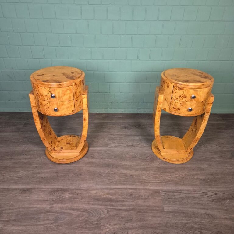 Art-Déco Nachtkastjes Noten Ø 0,41 m - Afbeelding 3