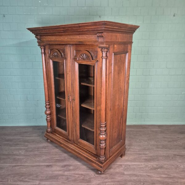 Vitrine Servieskast Gründerzeit 1880 Eiken - Afbeelding 4
