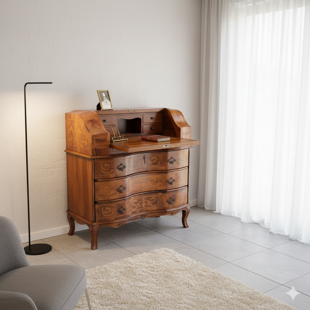 Secretaire Dames-secretaire Noten 0,87 m - Afbeelding 2