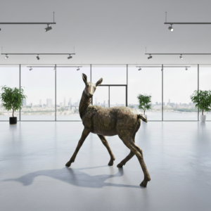 Beeld Tuinbeeld Ree Brons 1,44 m