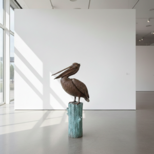 Beeld Tuinbeeld Pelikaan Brons 0,96 m