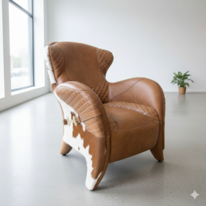 Designer Fauteuil Rundleder Koeienhuid
