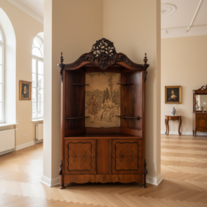 Hoekkast Biedermeier 1860 Noten