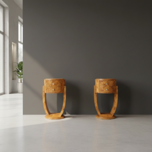 Art-Déco Nachtkastjes Noten Ø 0,41 m