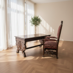 Bureau met Bureaustoel Eiken Neo-barok 1920