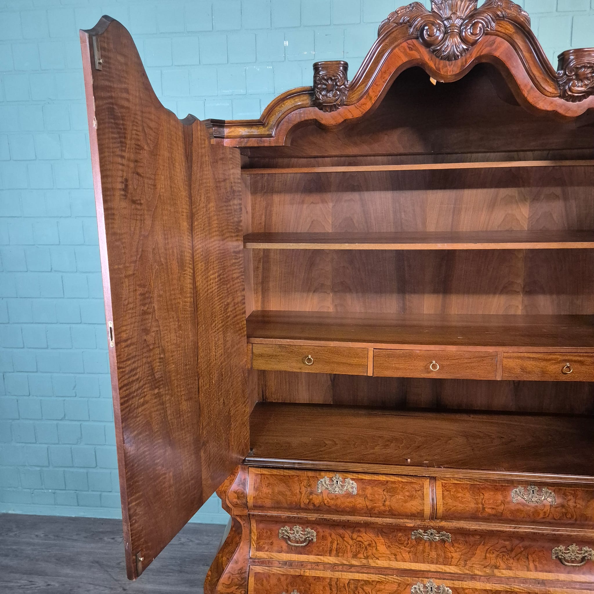 Kabinetkast Kabinet Neo-barok Noten 1,68 m - Afbeelding 17