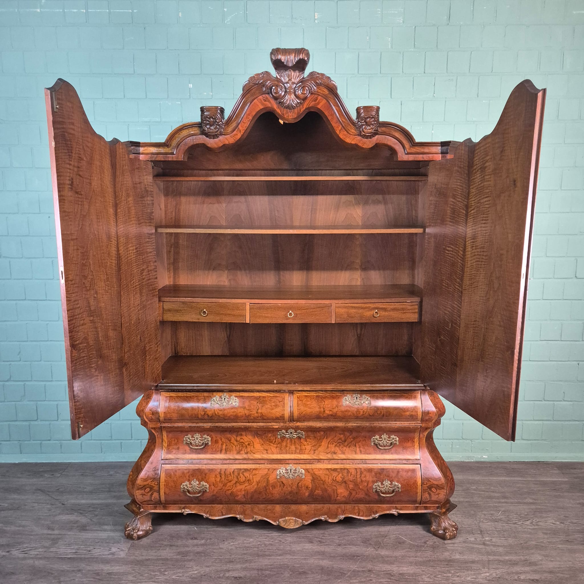 Kabinetkast Kabinet Neo-barok Noten 1,68 m - Afbeelding 16