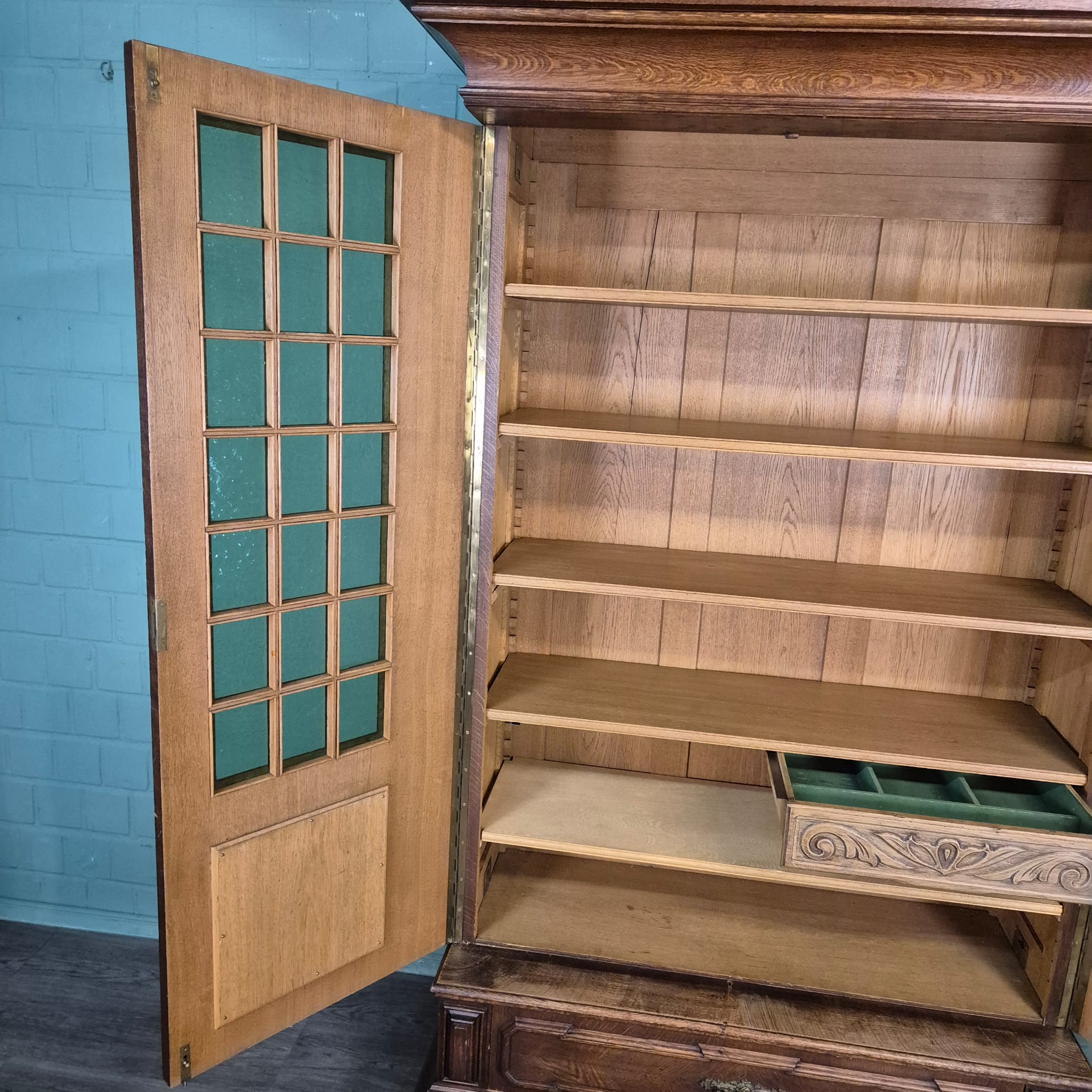 Vitrine Kast Neo-barok 1910 Eiken - Afbeelding 20