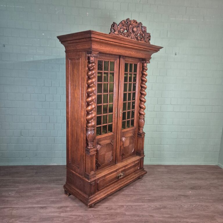 Vitrine Kast Neo-barok 1910 Eiken - Afbeelding 4