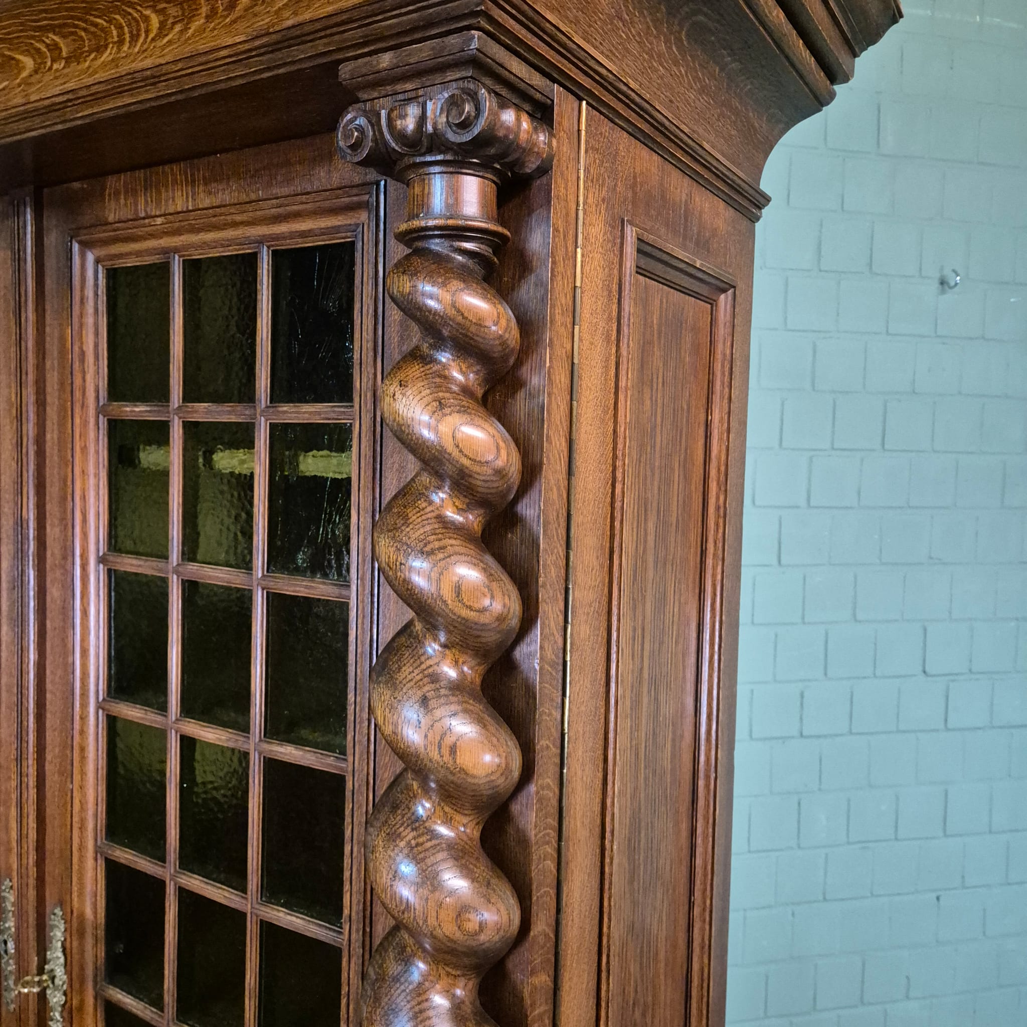 Vitrine Kast Neo-barok 1910 Eiken - Afbeelding 11