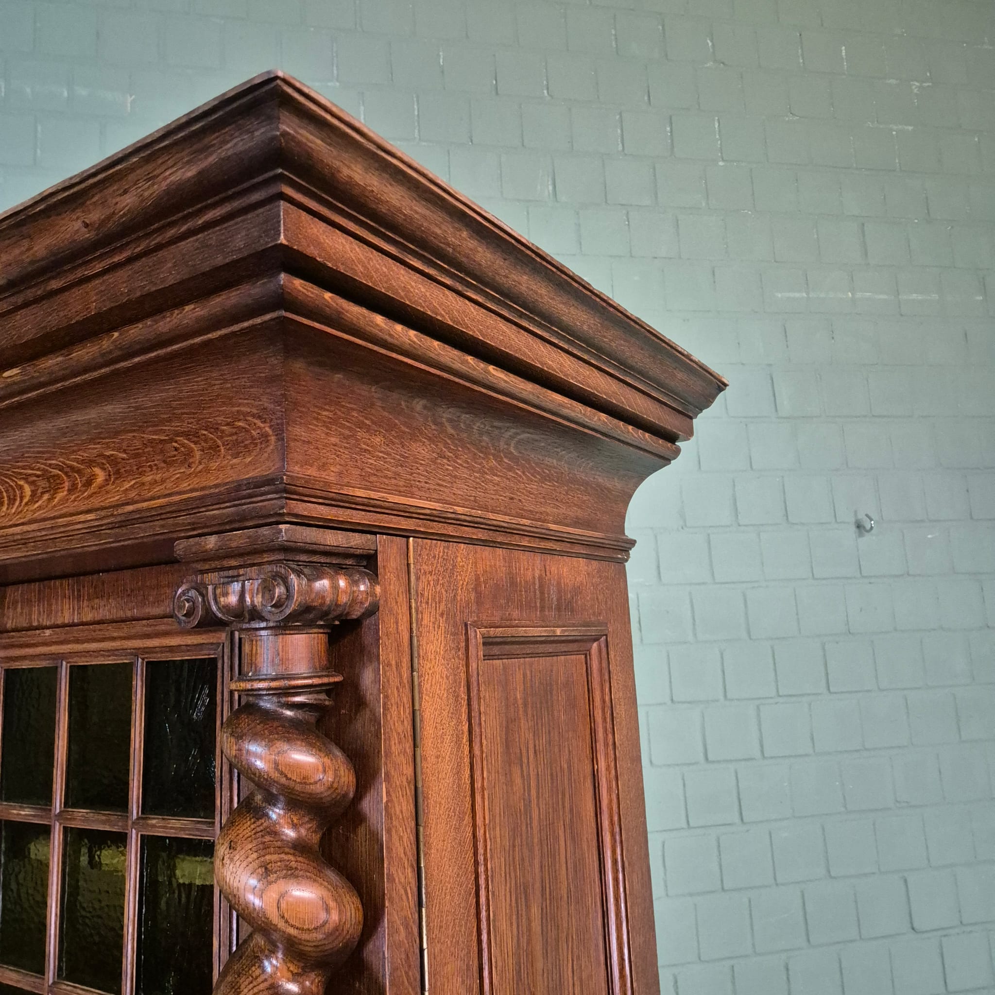 Vitrine Kast Neo-barok 1910 Eiken - Afbeelding 10