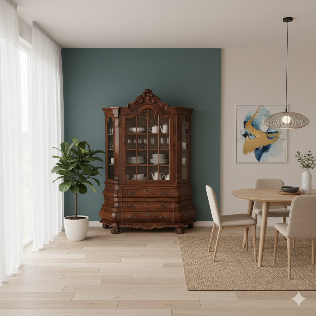 Vitrine Kast Neo-barok Noten 1,43 m - Afbeelding 2