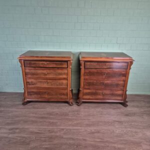 Set Commodes Louis Philippe 1860 Mahonie