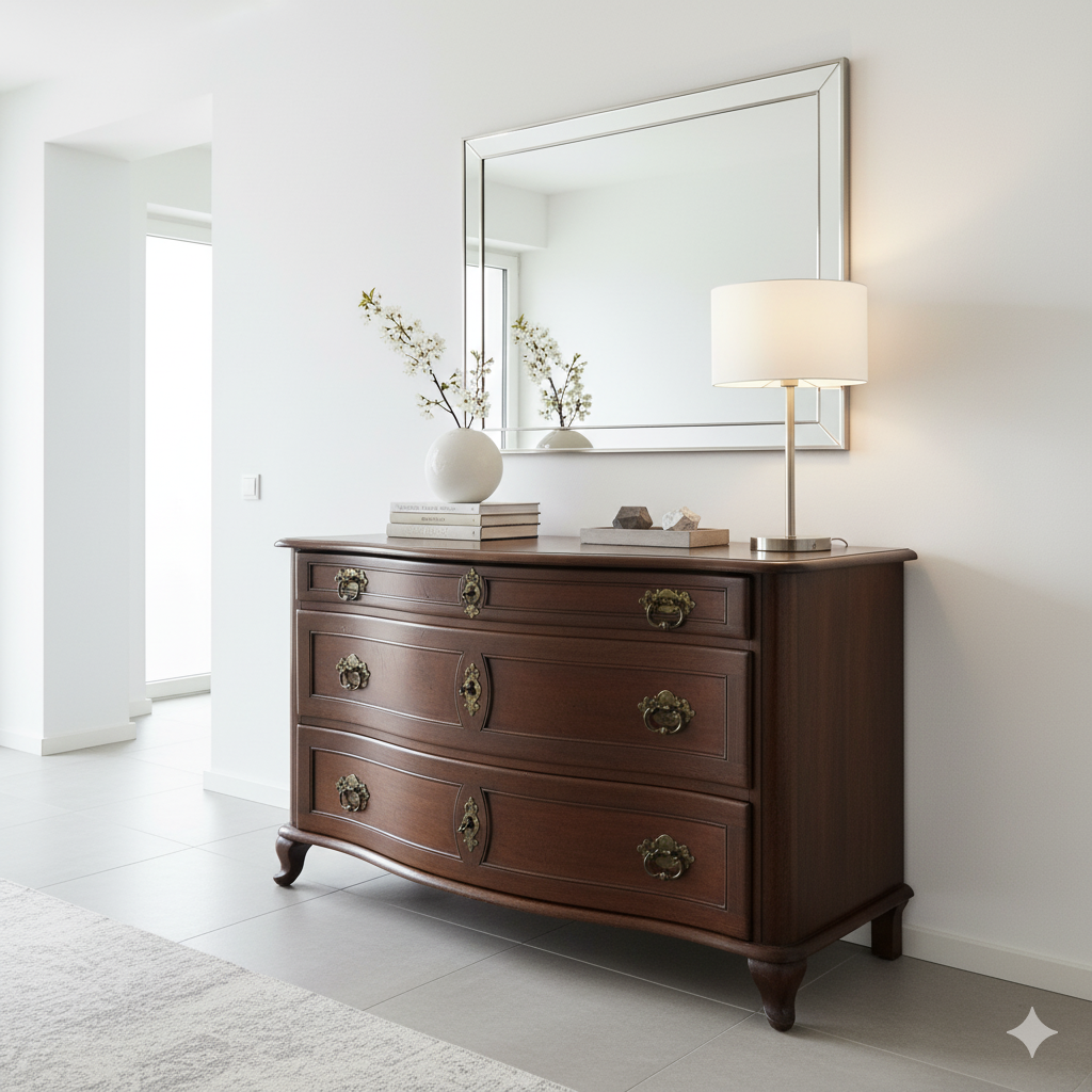 Commode Barok 1860 Eiken - Afbeelding 2