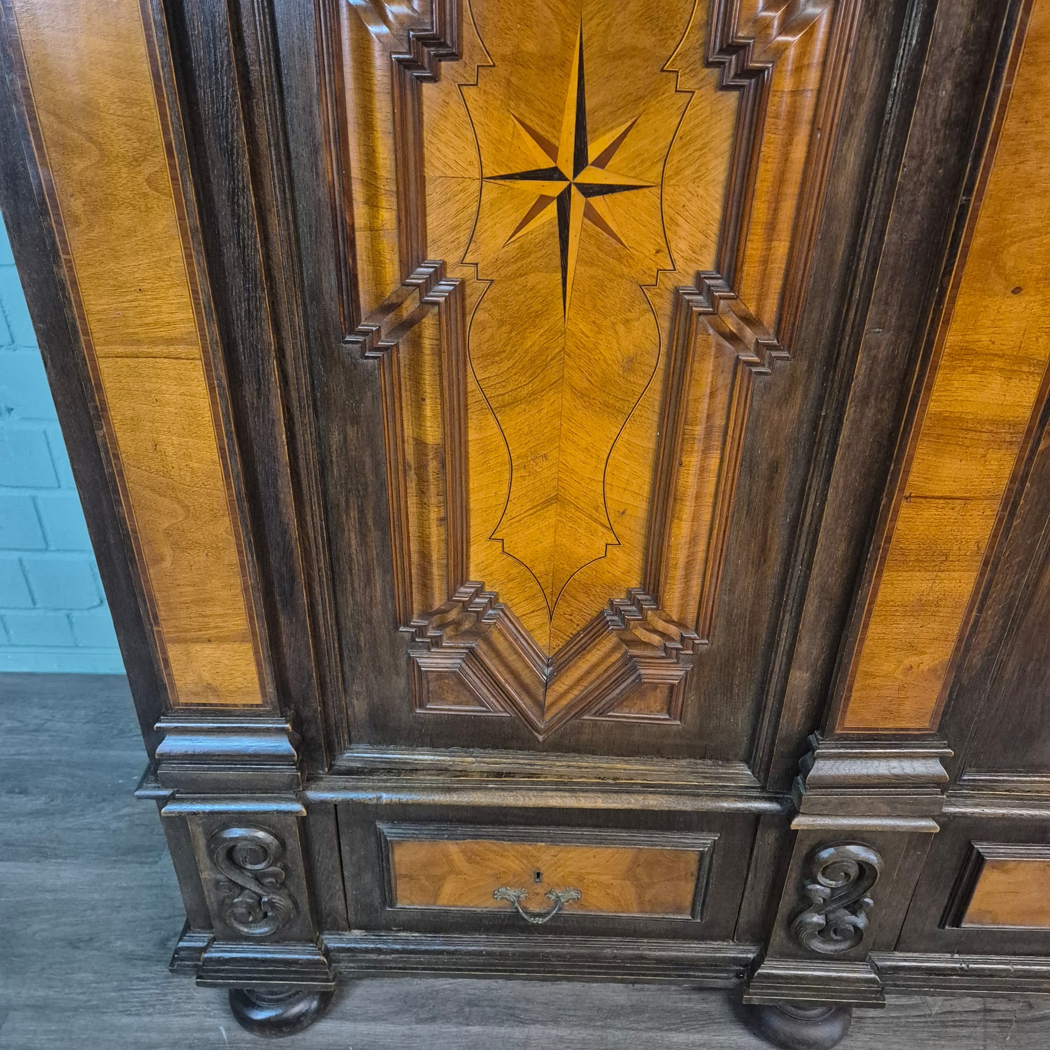 Kast Vitrine Neo-barok 1860 Noten - Afbeelding 8