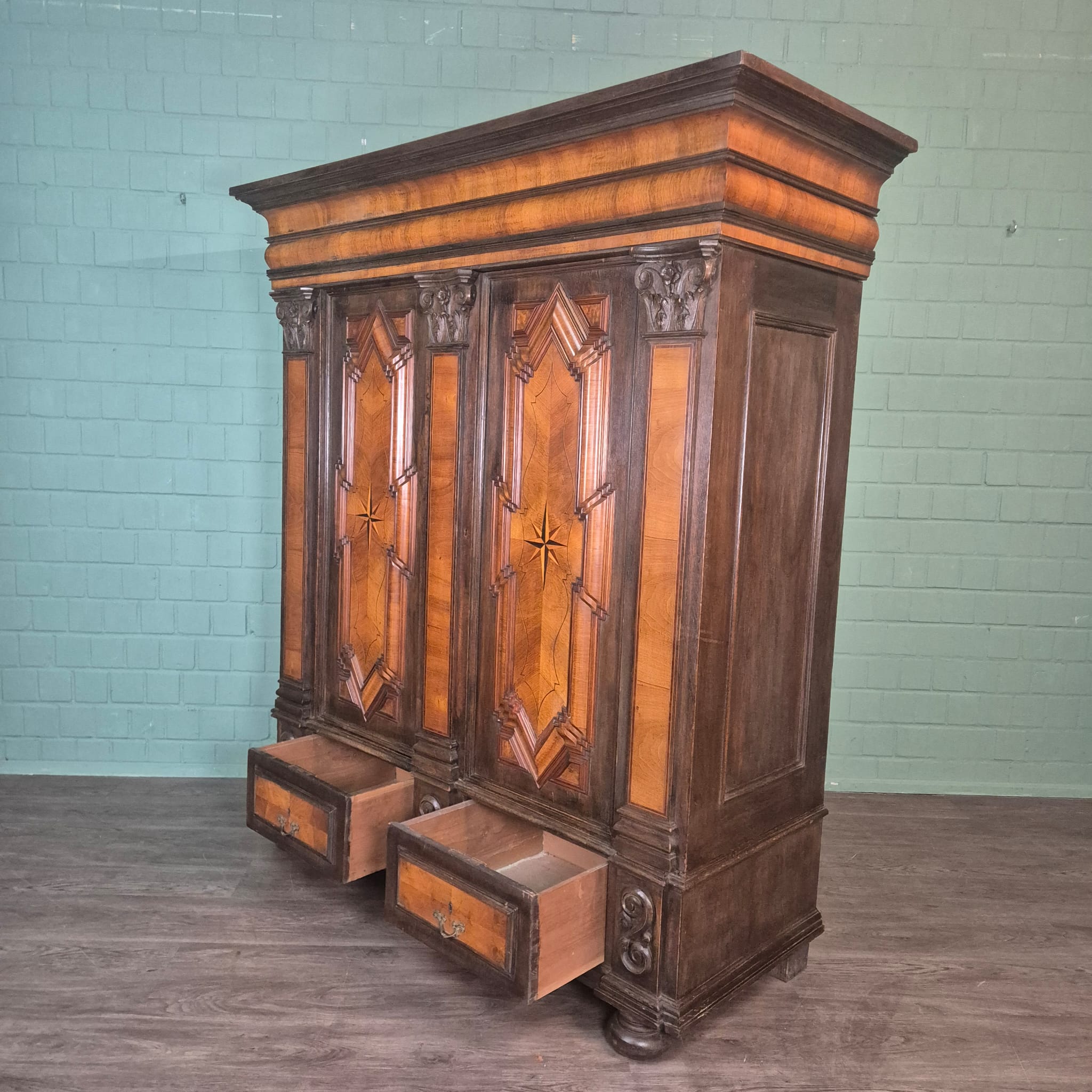 Kast Vitrine Neo-barok 1860 Noten - Afbeelding 19