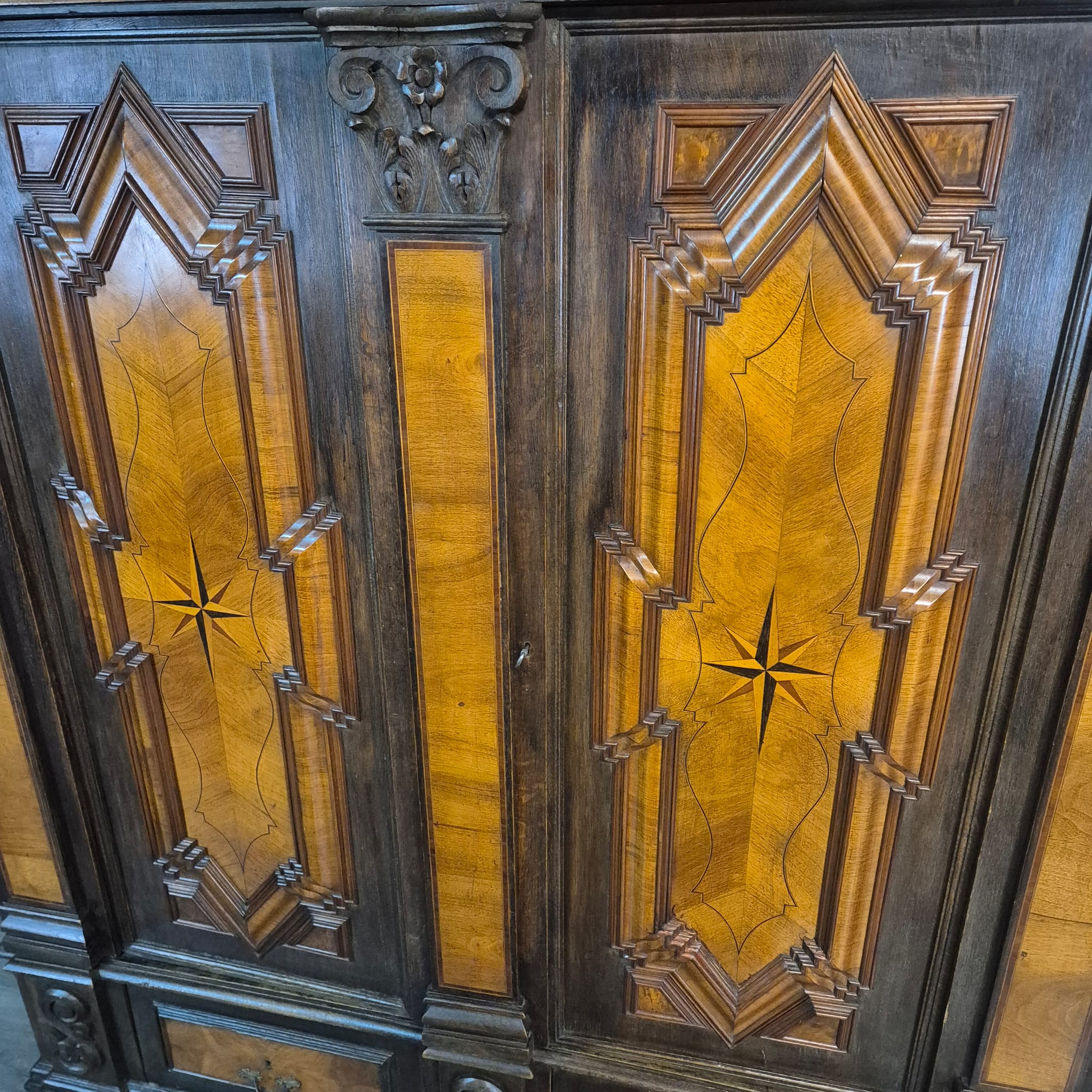 Kast Vitrine Neo-barok 1860 Noten - Afbeelding 10