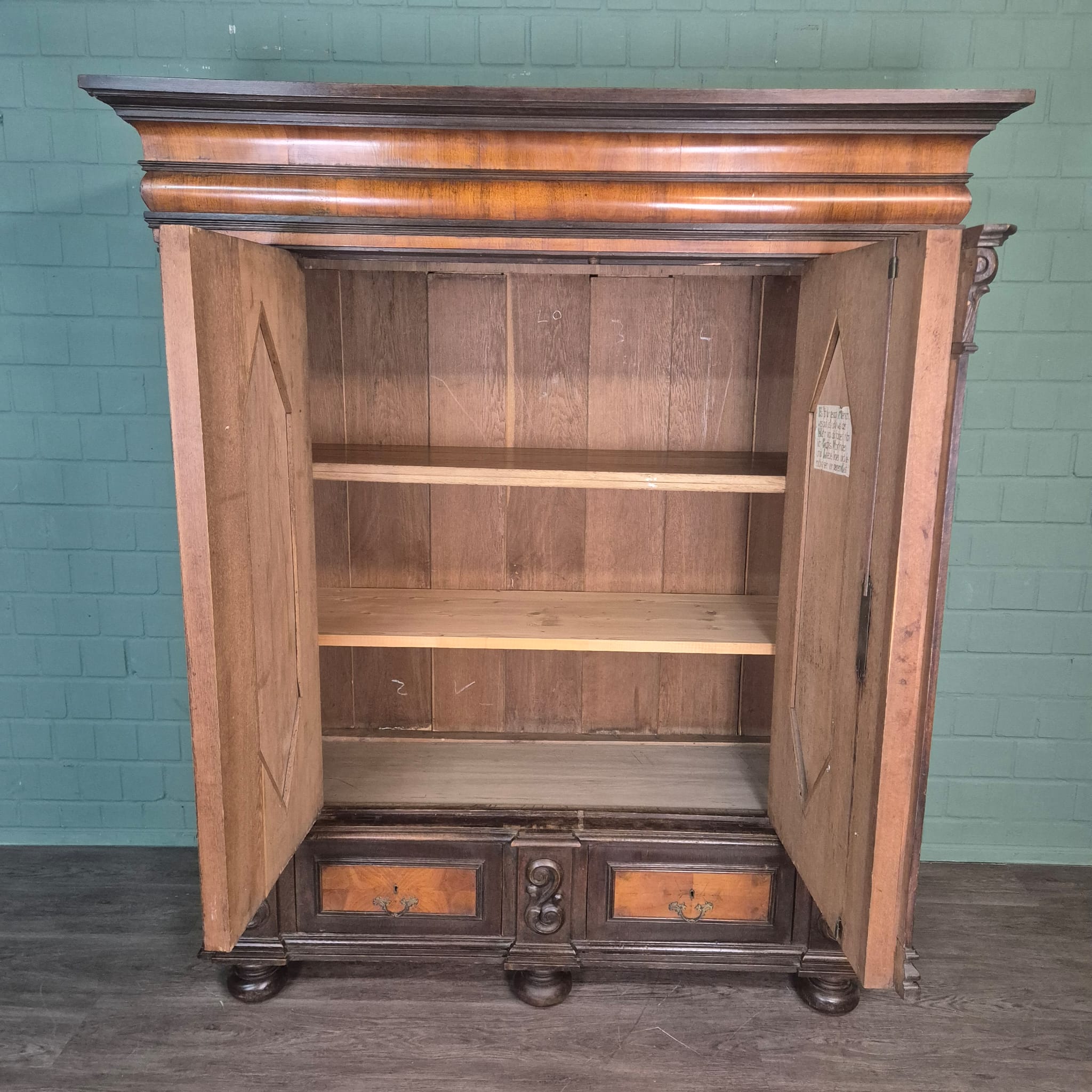 Kast Vitrine Neo-barok 1860 Noten - Afbeelding 14