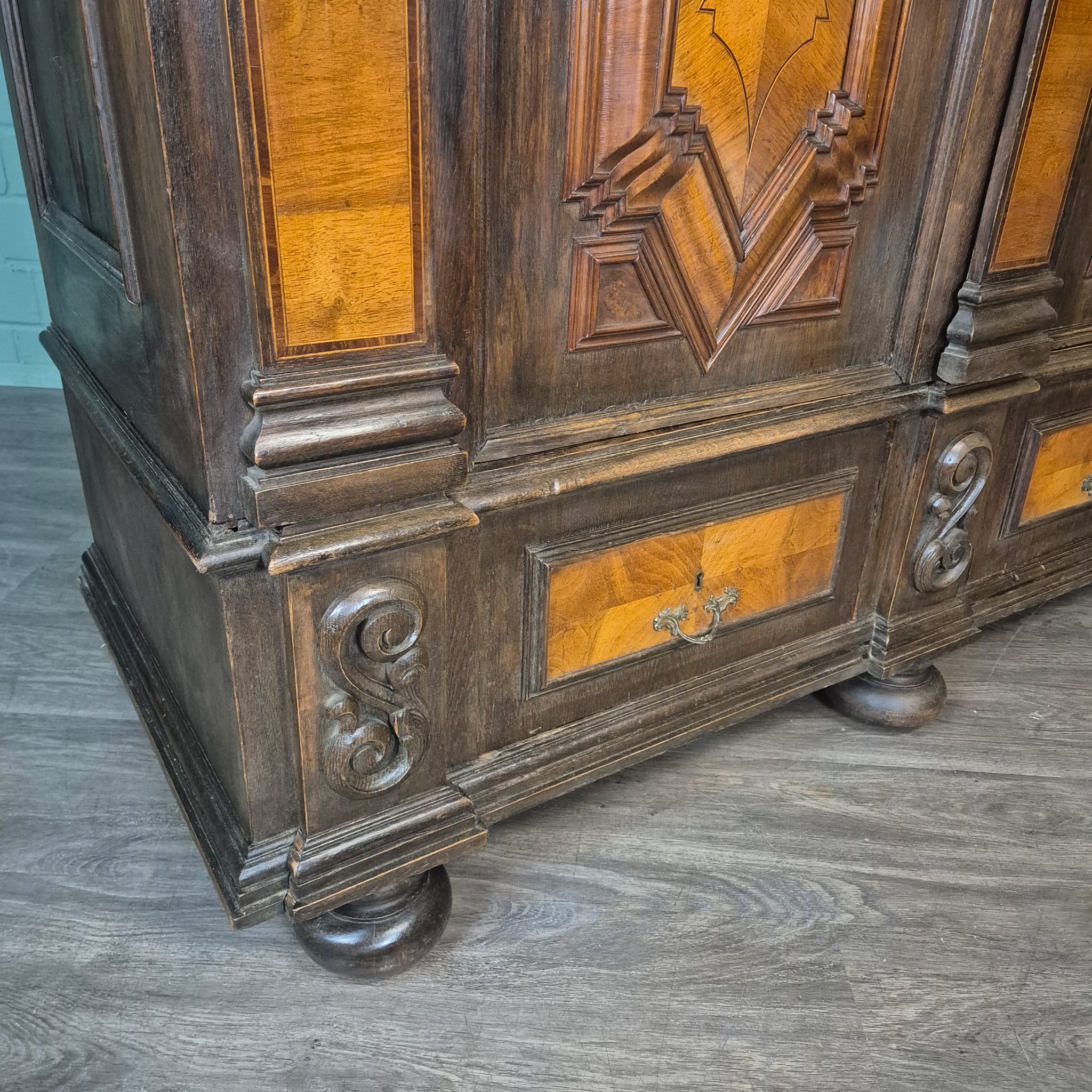 Kast Vitrine Neo-barok 1860 Noten - Afbeelding 7