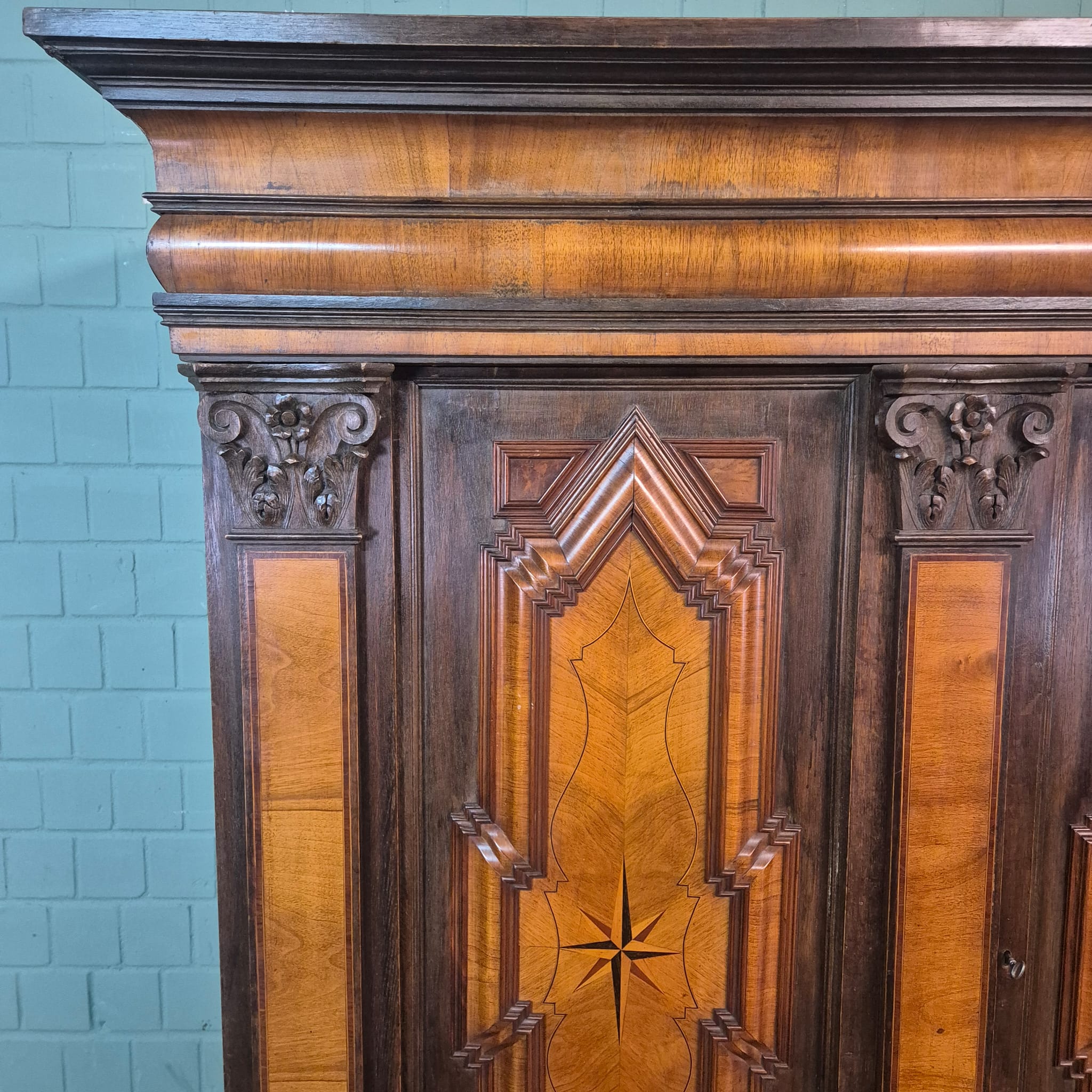 Kast Vitrine Neo-barok 1860 Noten - Afbeelding 6