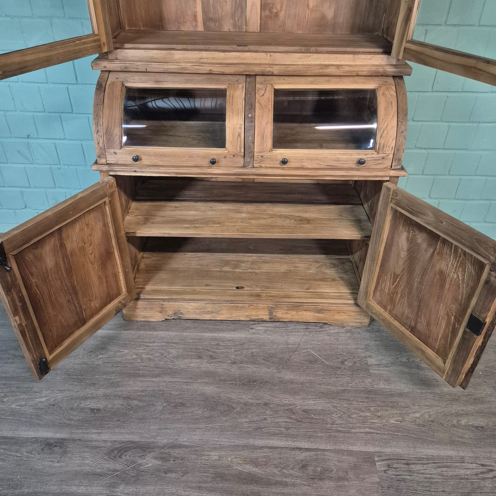 Vitrinekast 1,14 m Teak - Afbeelding 20