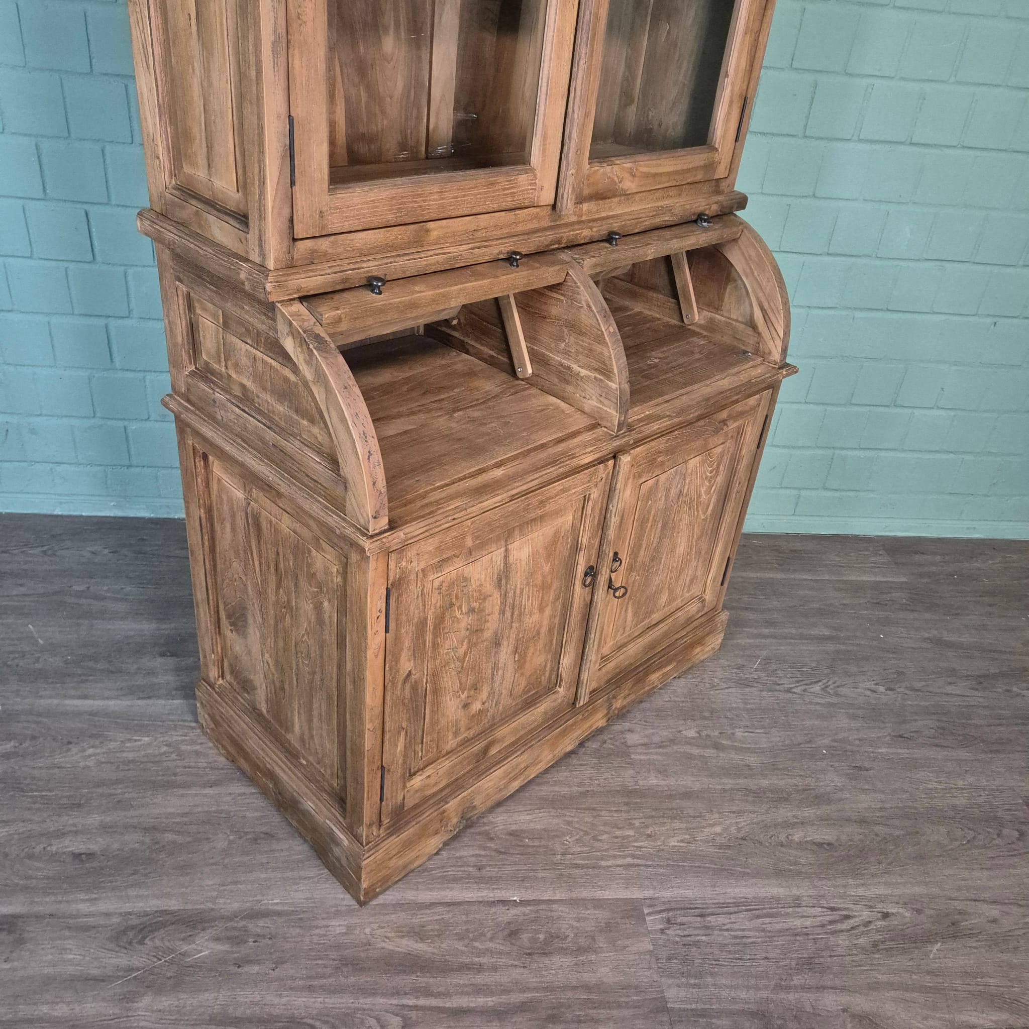 Vitrinekast 1,14 m Teak - Afbeelding 19