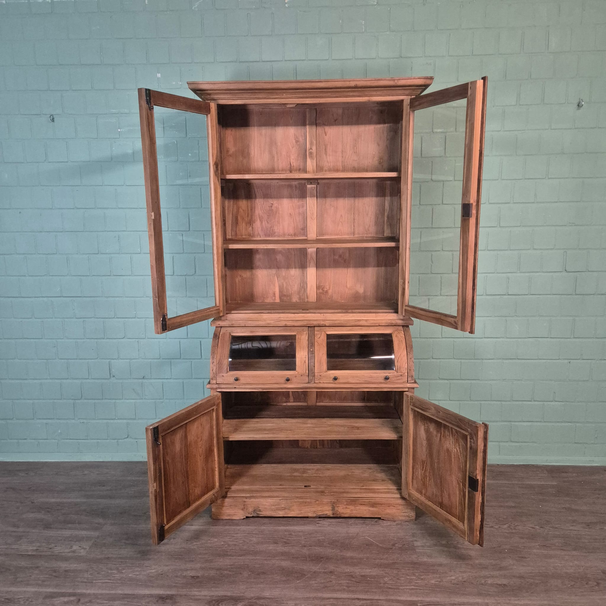 Vitrinekast 1,14 m Teak - Afbeelding 14