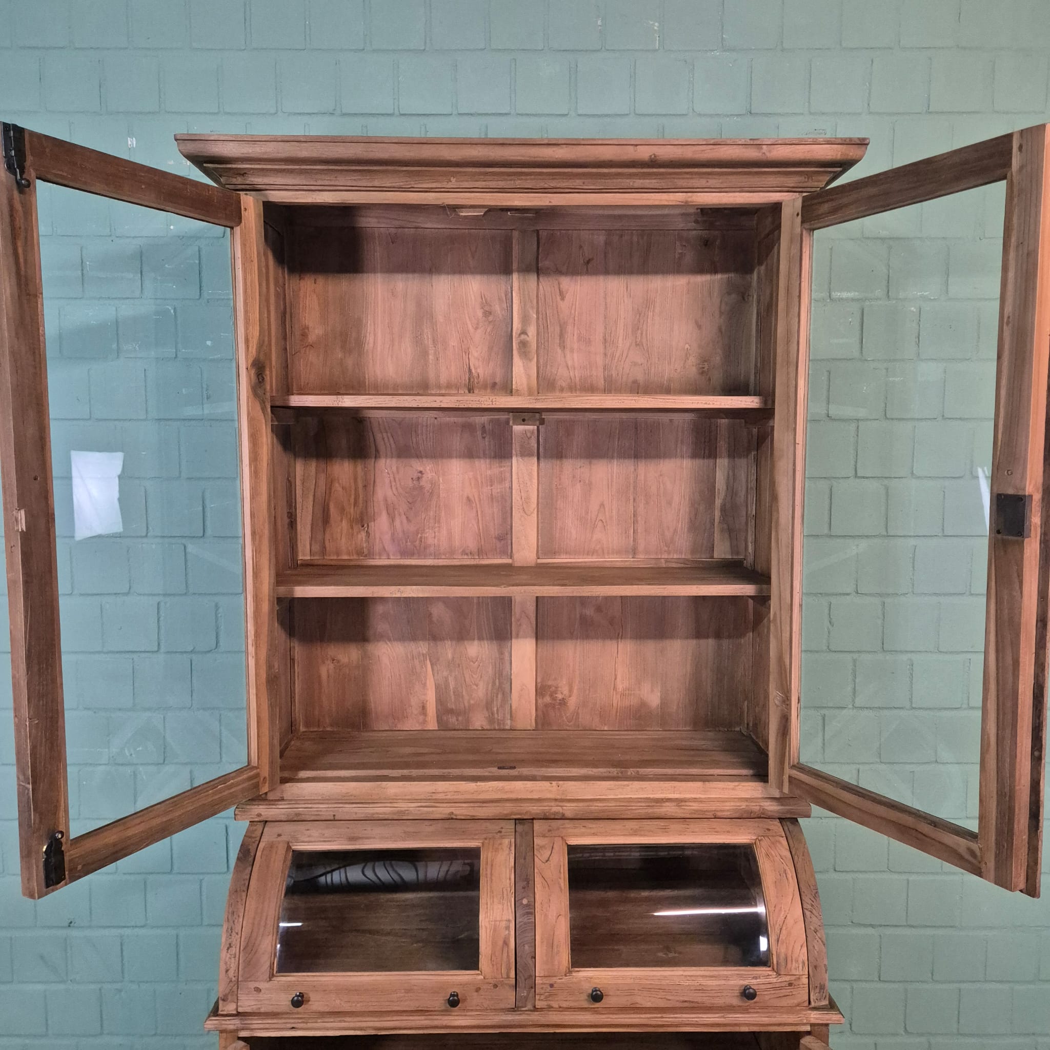 Vitrinekast 1,14 m Teak - Afbeelding 15