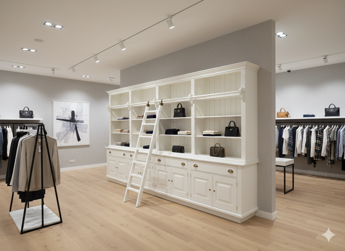 Bibliotheksschrank Ladenregal mit Leiter 4,00 m - Afbeelding 2