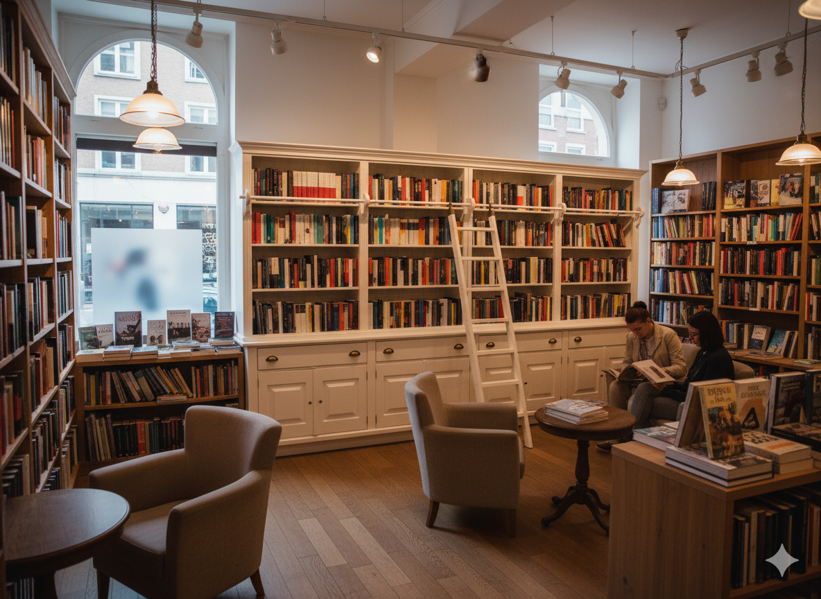 Bibliotheksschrank Ladenregal mit Leiter 4,00 m - Afbeelding 3