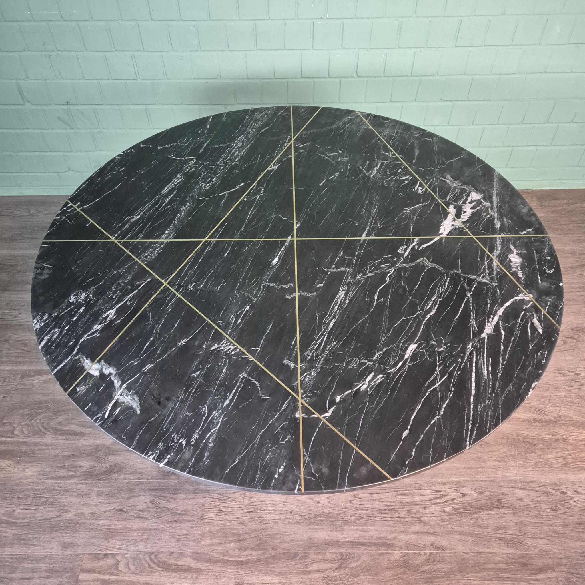 Eettafel Marmer Hardhout Ø 1,50 m - Afbeelding 7