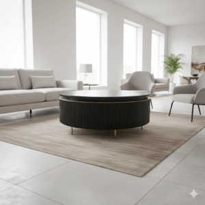 Salontafel Marmer Hardhout Ø 0,94 m