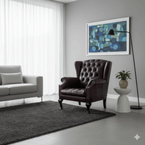 Chesterfield Oorfauteuil Roodbruin