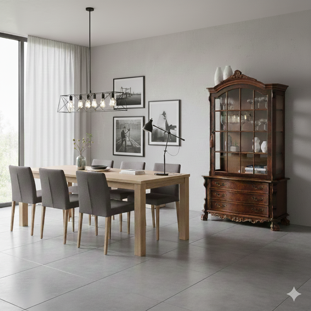 Vitrinekast Neo-barok Noten 1,12 m - Afbeelding 2