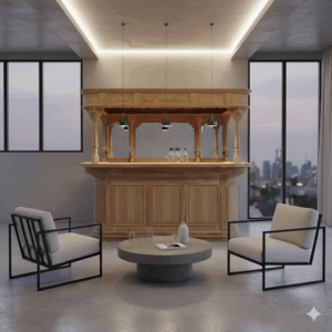 Huisbar teakhout 2,40 mtr