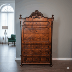 Blinde-Secretaire Kast Historisme 1870 Mahonie