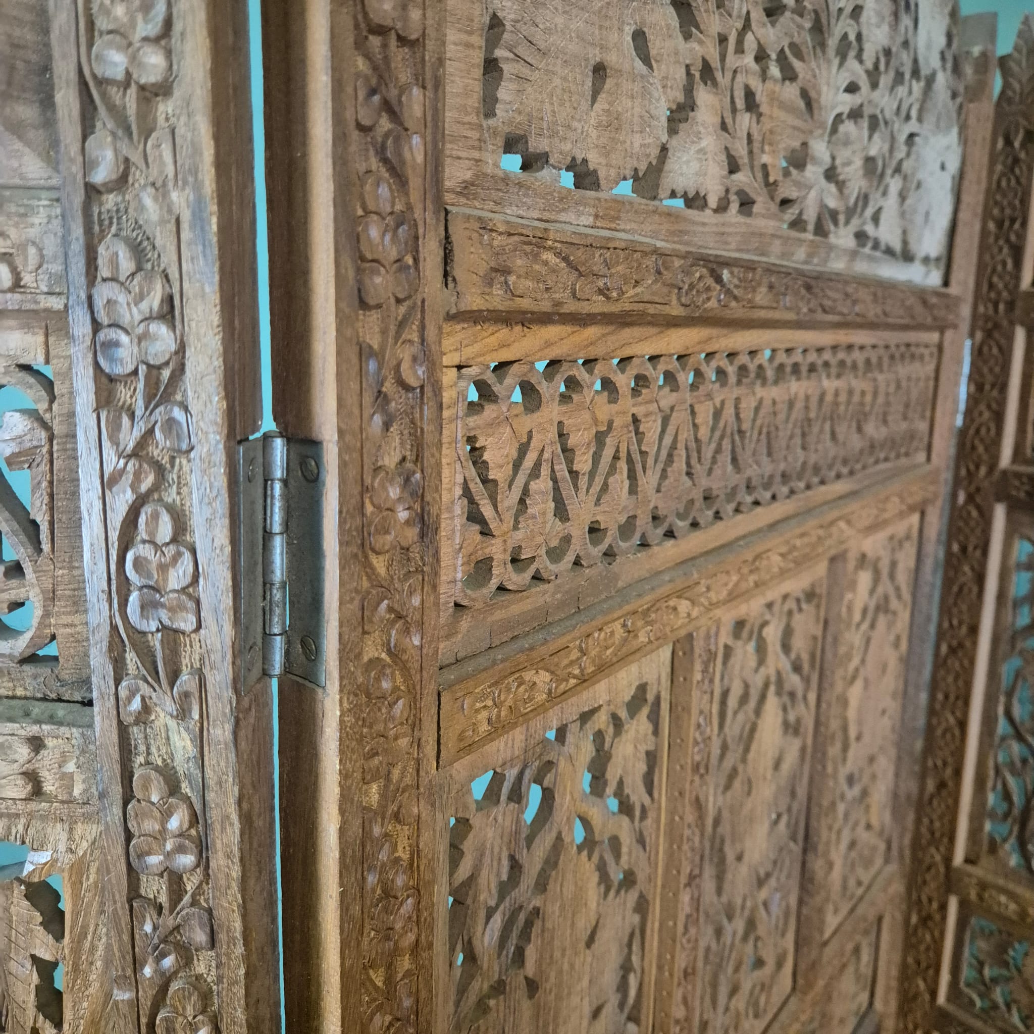 Paravent Kamerscherm Teak 2,00 m x 1,90 m - Afbeelding 7