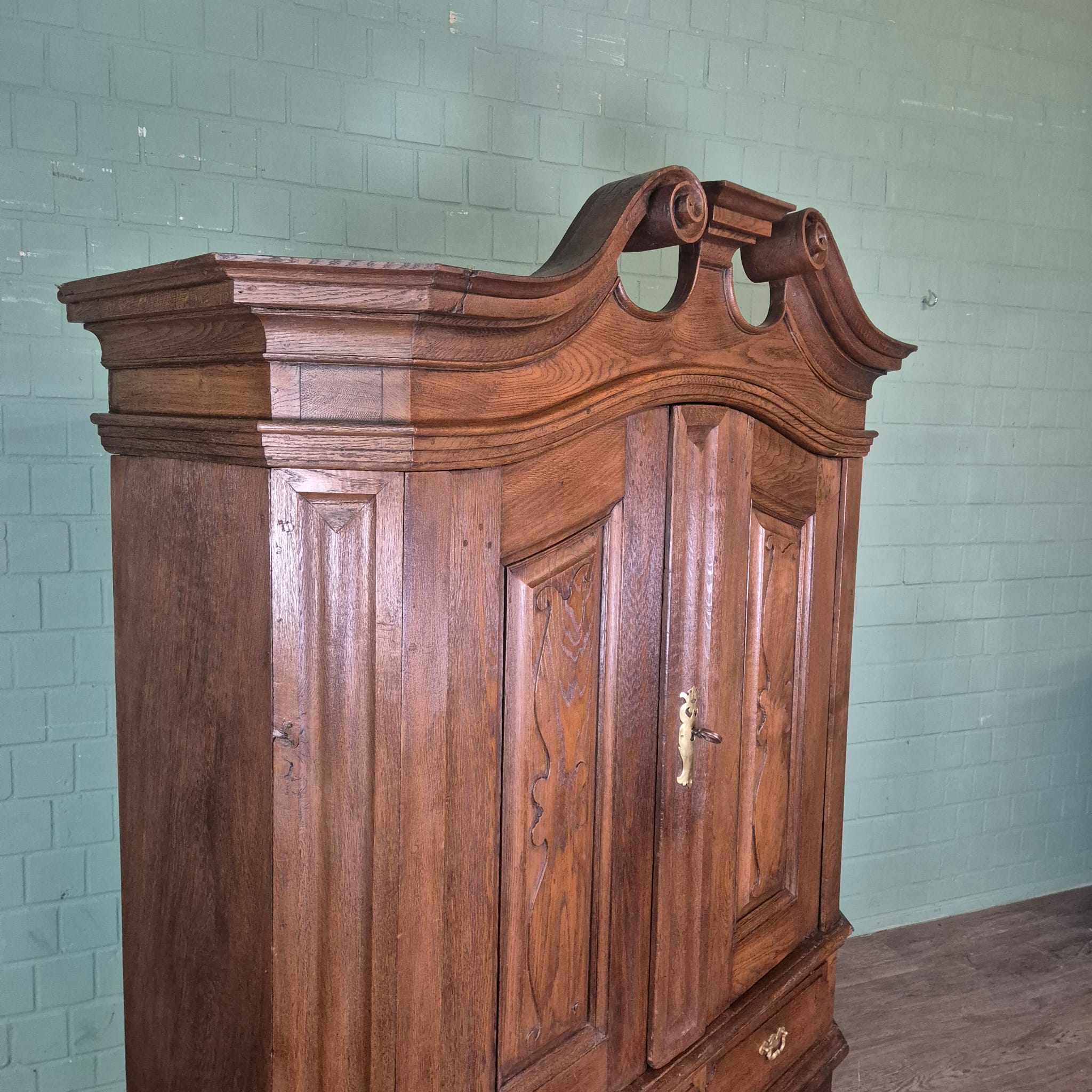 Kast Kledingkast Barok 1760 Eiken - Afbeelding 6