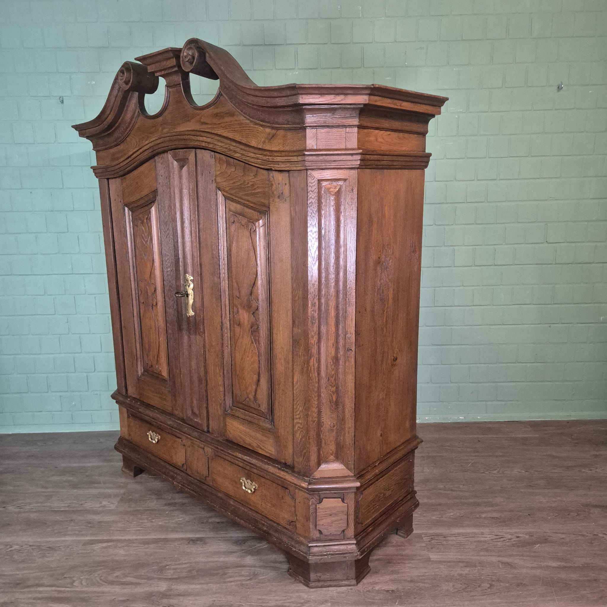 Kast Kledingkast Barok 1760 Eiken - Afbeelding 5