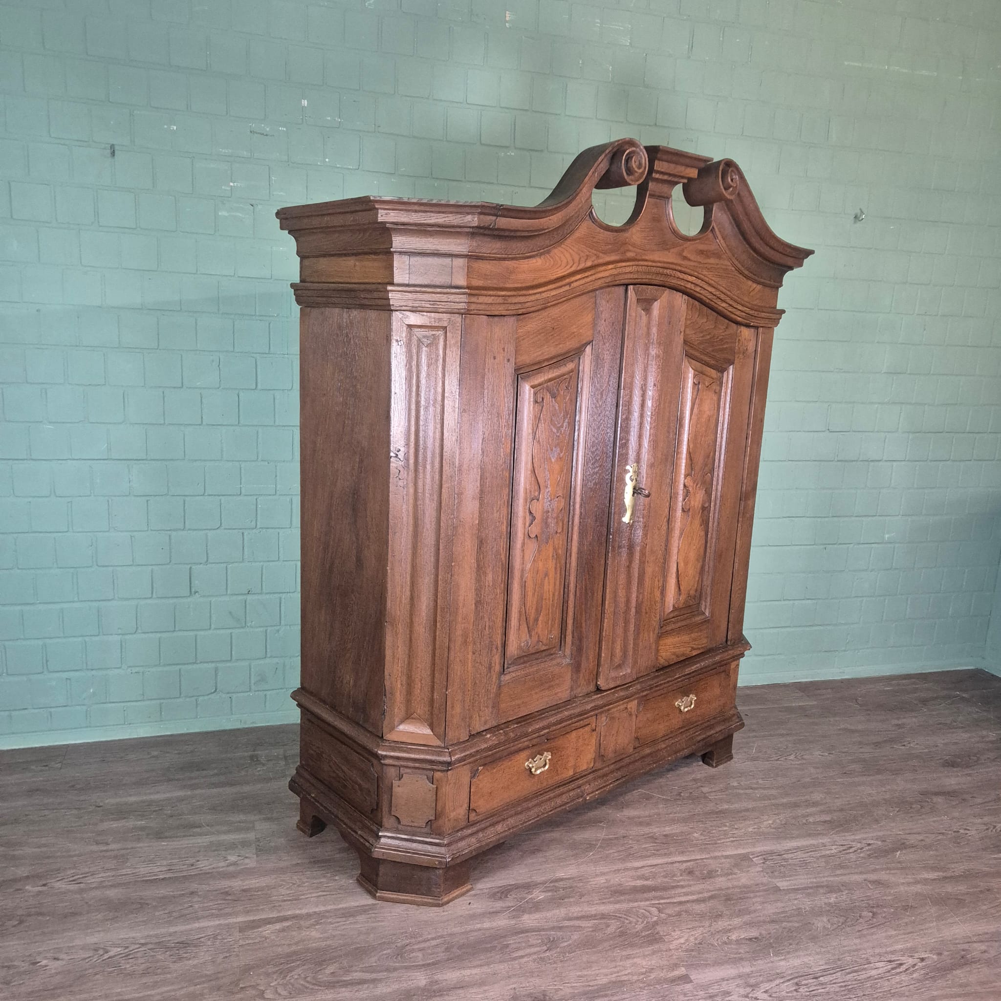 Kast Kledingkast Barok 1760 Eiken - Afbeelding 4