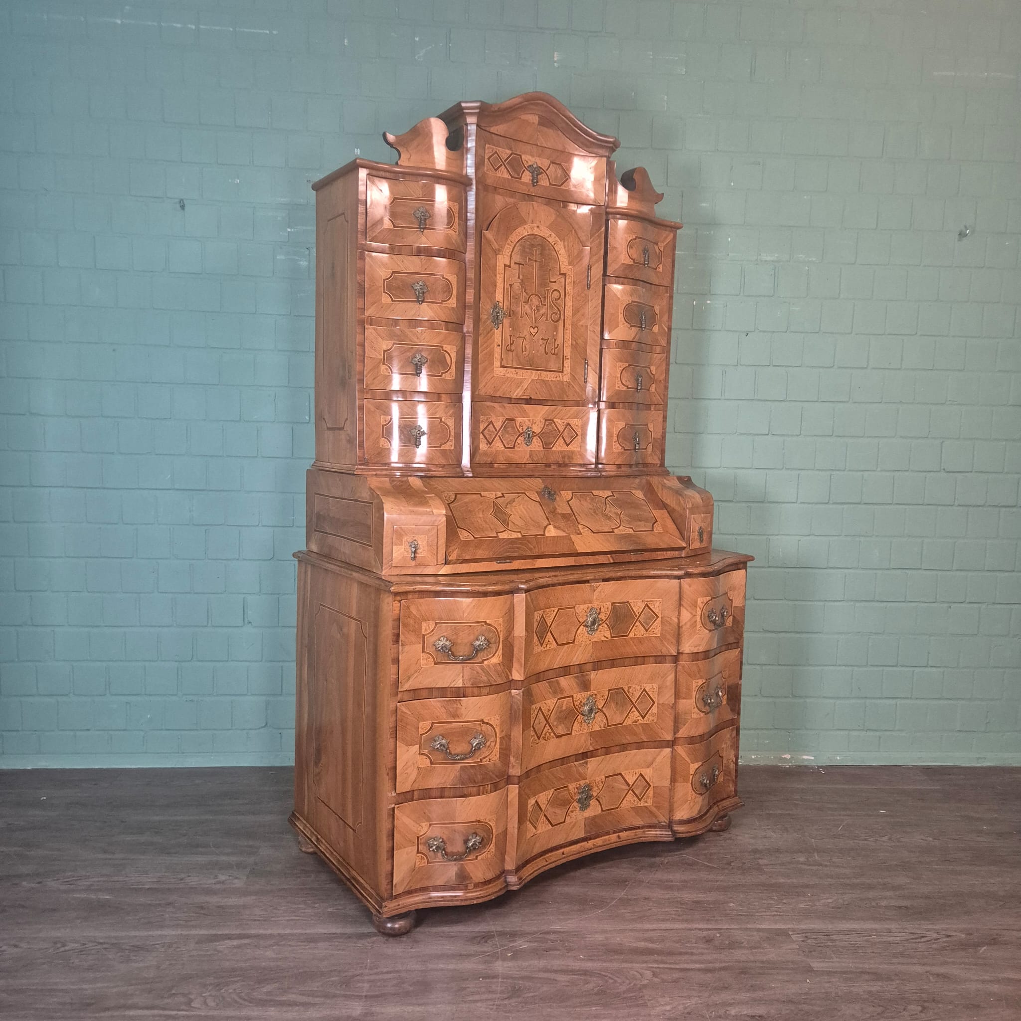 Tabernakel Secretaire Tabernakelsecretaire Barok 1771 Noten - Afbeelding 4