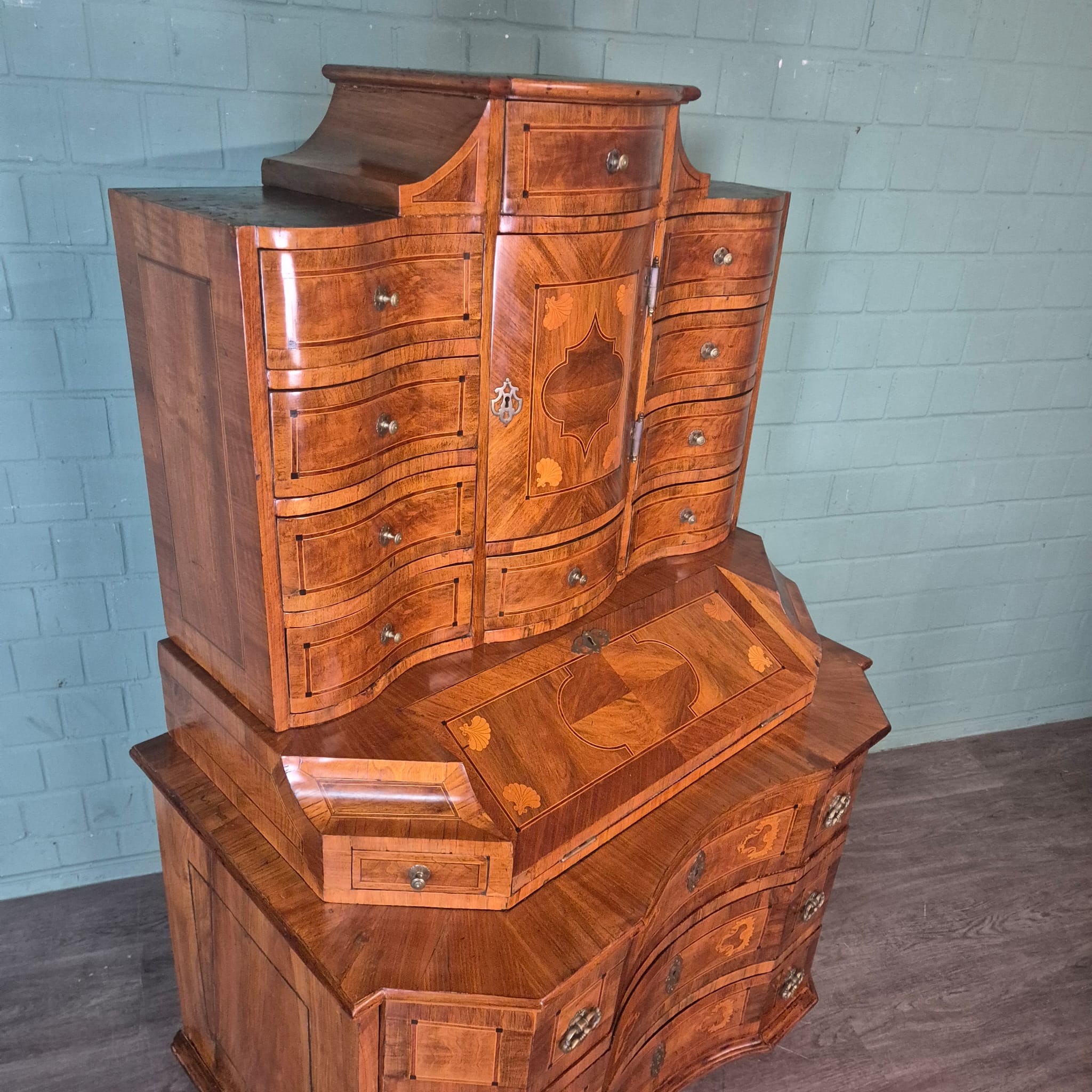 Tabernakel Secretaire Tabernakelsecretaire Barok 1770 Noten - Afbeelding 6