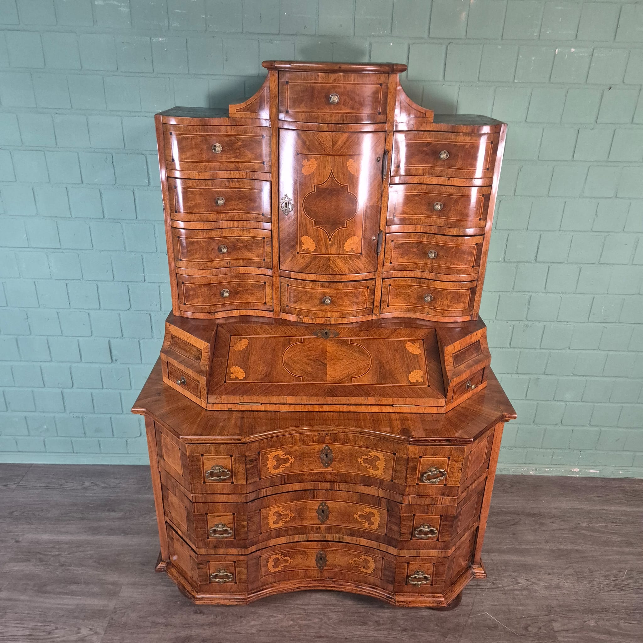Tabernakel Secretaire Tabernakelsecretaire Barok 1770 Noten - Afbeelding 3