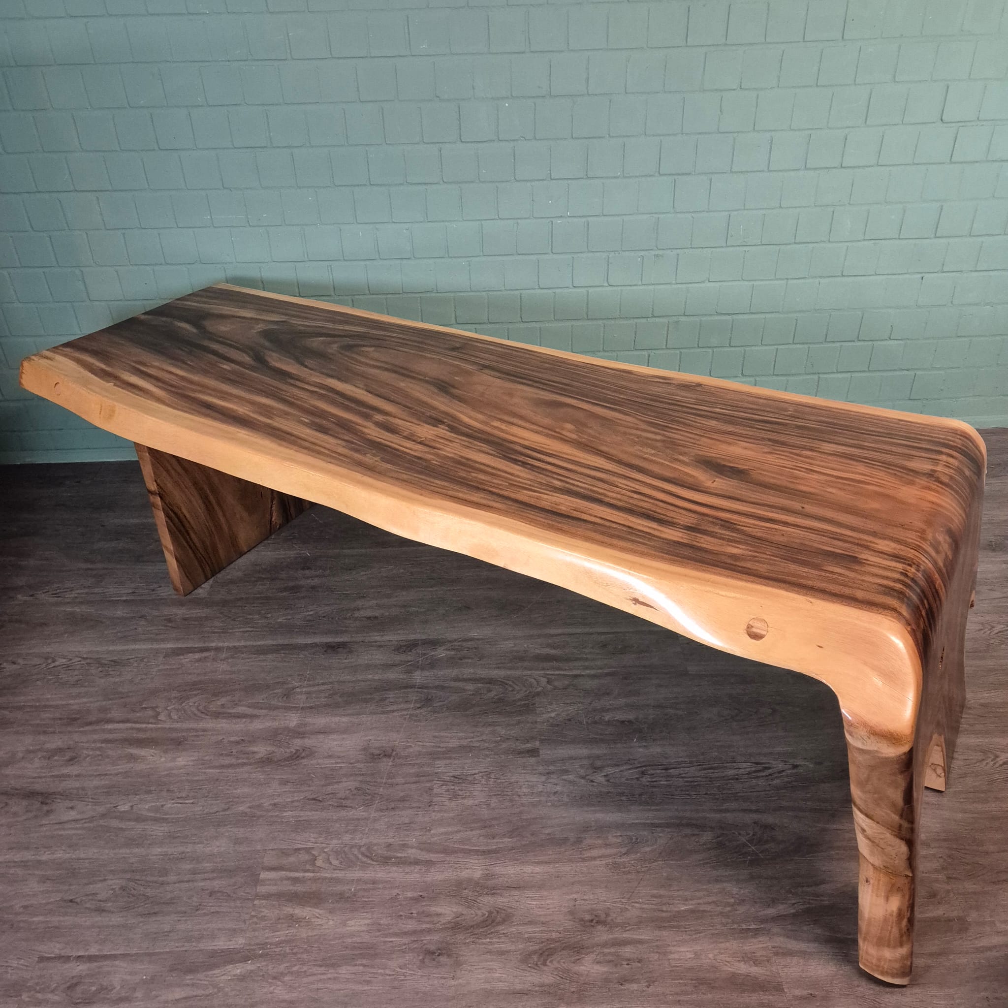 Eettafel Boomstam-tafel L-Vorm Suar-Hout 2,60 m x 1,12 m - Afbeelding 10