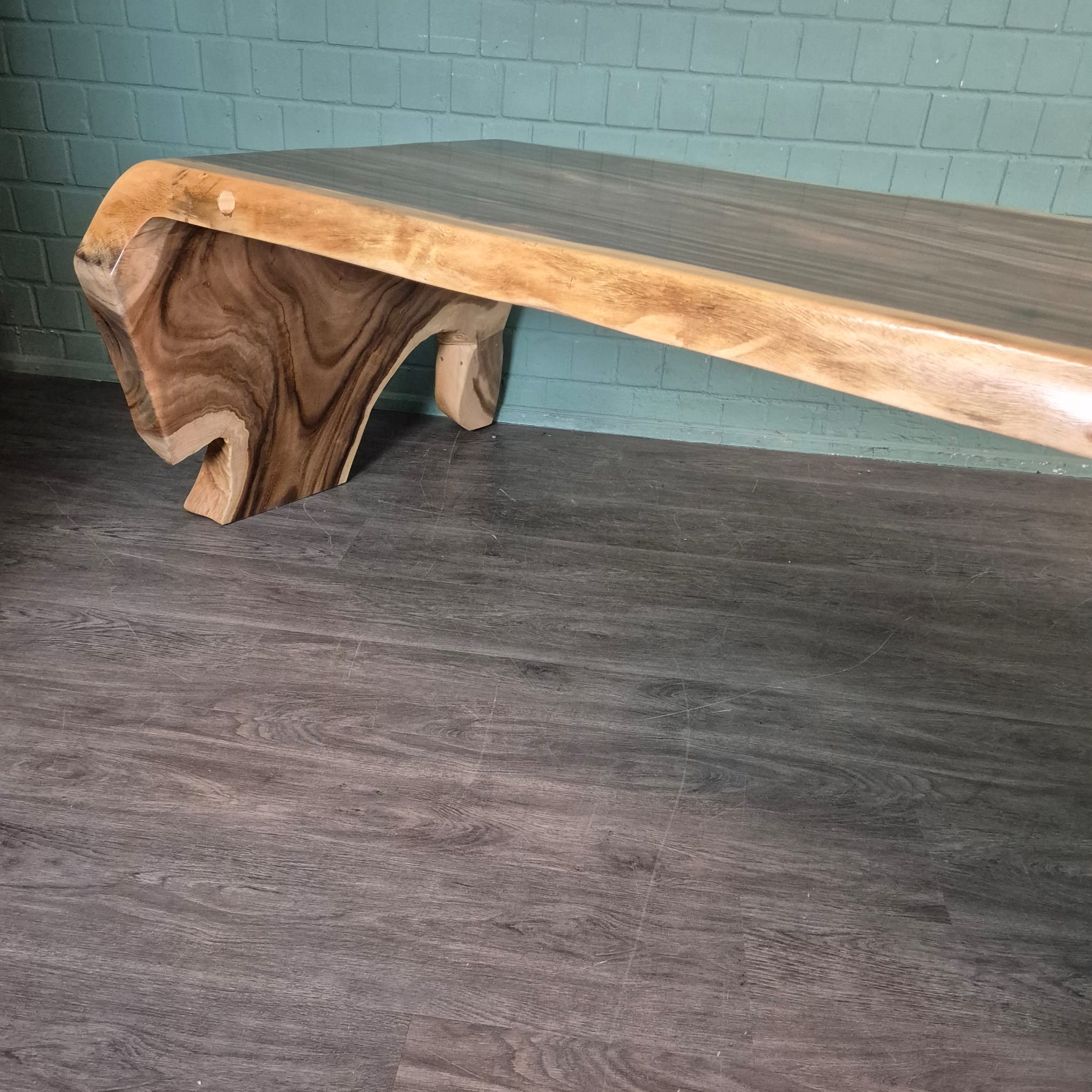 Eettafel Boomstam-tafel L-Vorm Suar-Hout 2,60 m x 1,12 m - Afbeelding 14