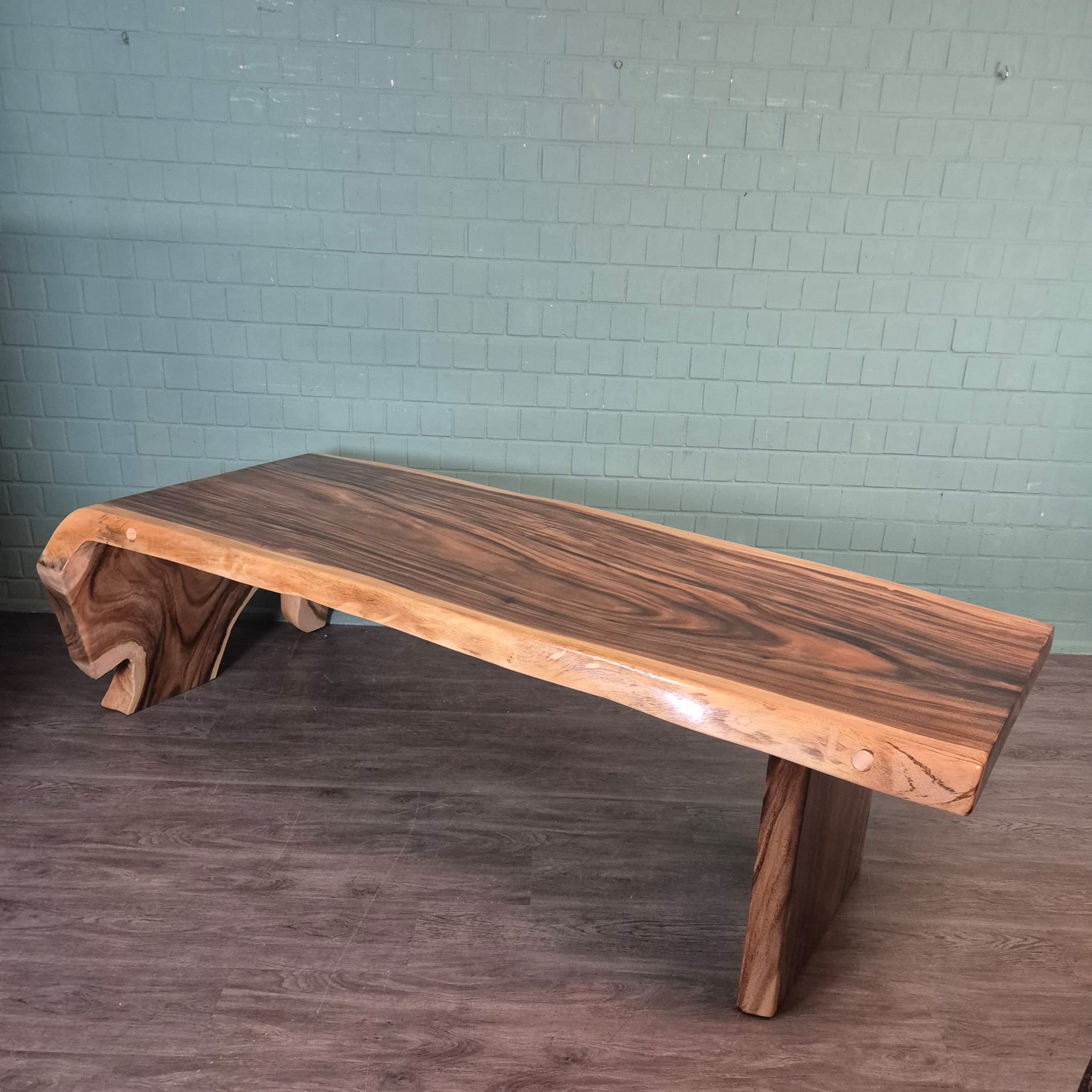 Eettafel Boomstam-tafel L-Vorm Suar-Hout 2,60 m x 1,12 m - Afbeelding 12