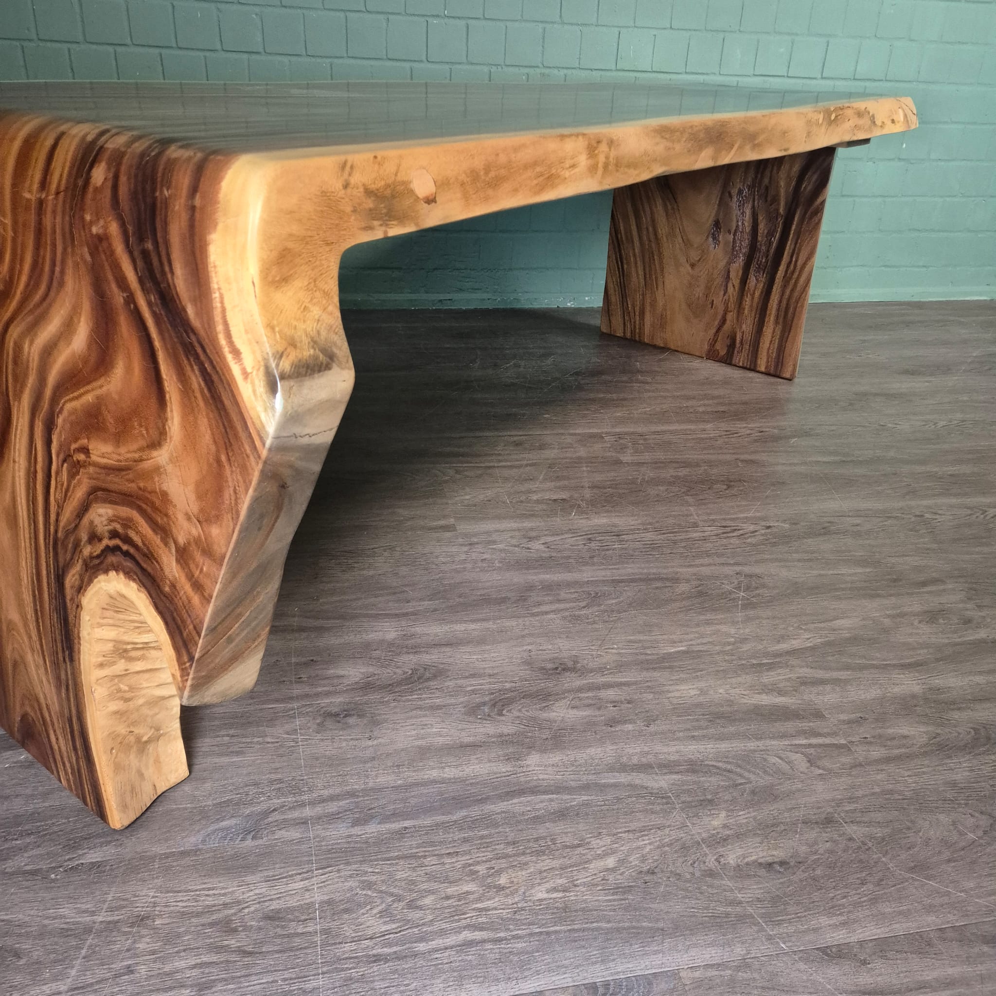 Eettafel Boomstam-tafel L-Vorm Suar-Hout 2,60 m x 1,12 m - Afbeelding 6