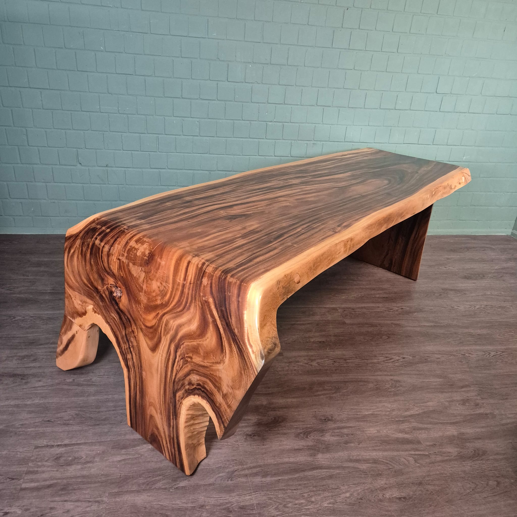 Eettafel Boomstam-tafel L-Vorm Suar-Hout 2,60 m x 1,12 m - Afbeelding 5