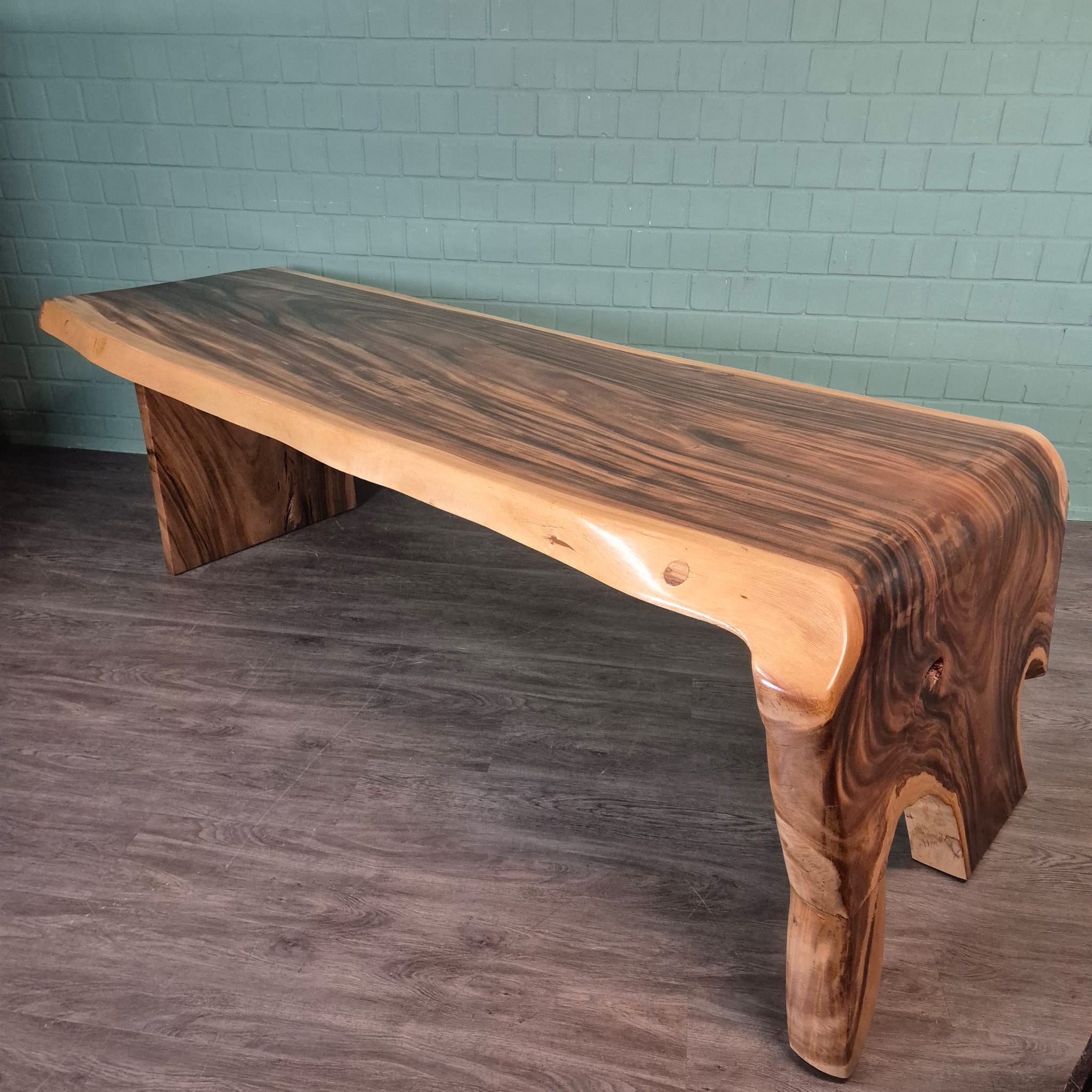 Eettafel Boomstam-tafel L-Vorm Suar-Hout 2,60 m x 1,12 m - Afbeelding 3